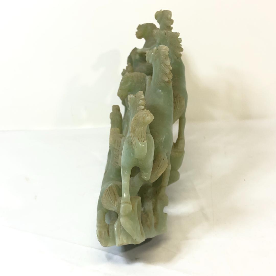 翡翠 馬 置物 12頭 中国美術 彫刻 ジャンク品