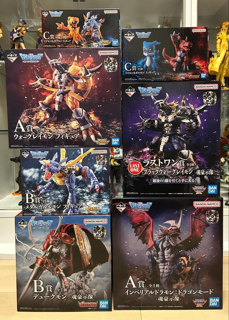 デジモン フィギュア　一番くじ　7点　開封品