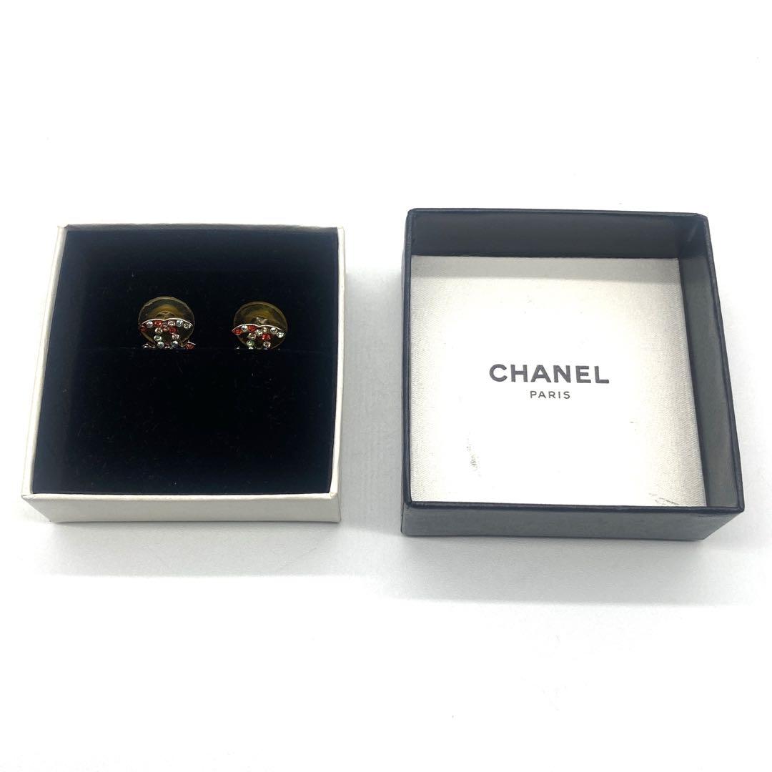 美品✨CHANEL シャネル　クリスタルビジュー　マルチカラー　ピアス