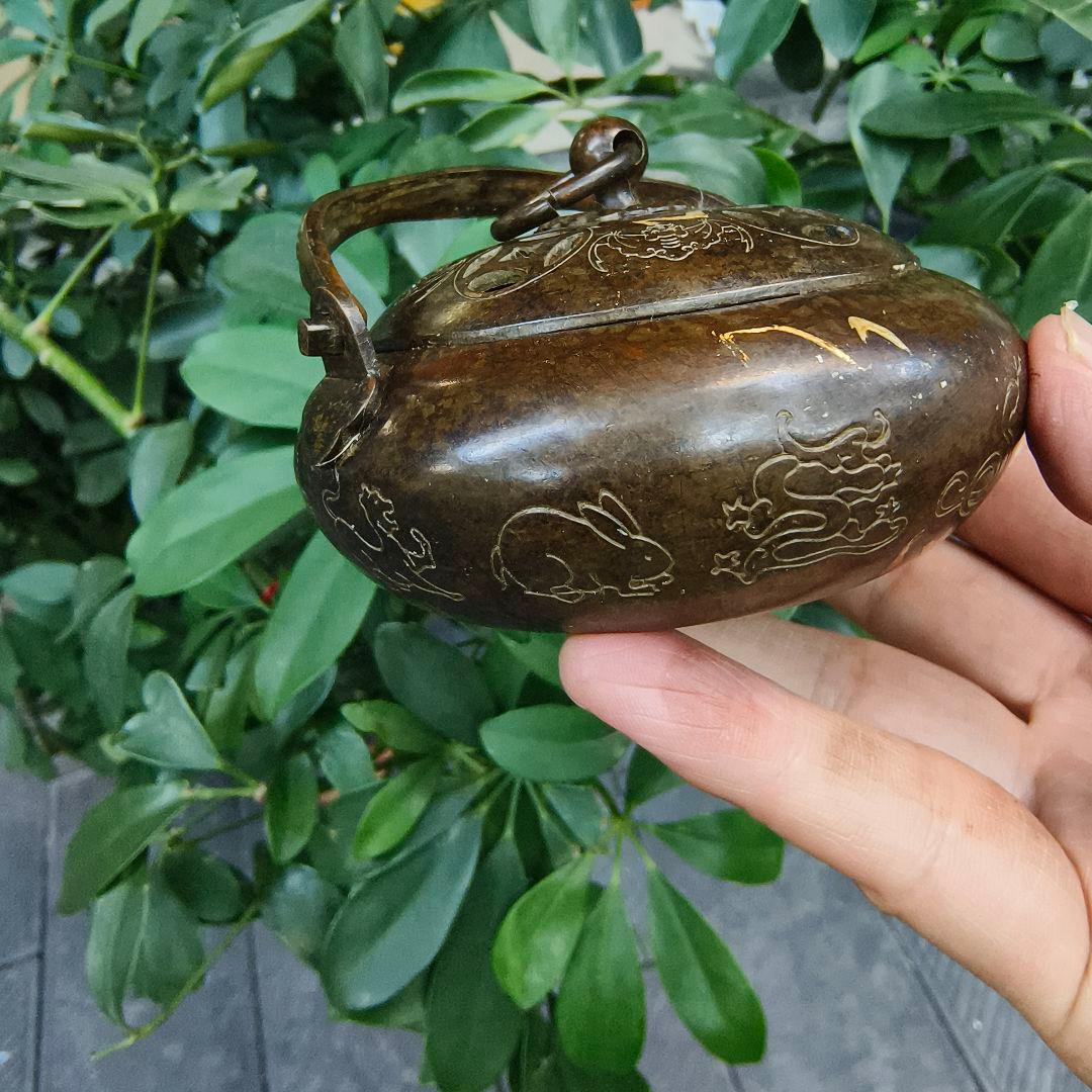 銅器 浄化空気香炉 暖手炉 禅意 香道 茶道 盤香炉 工芸品 置物