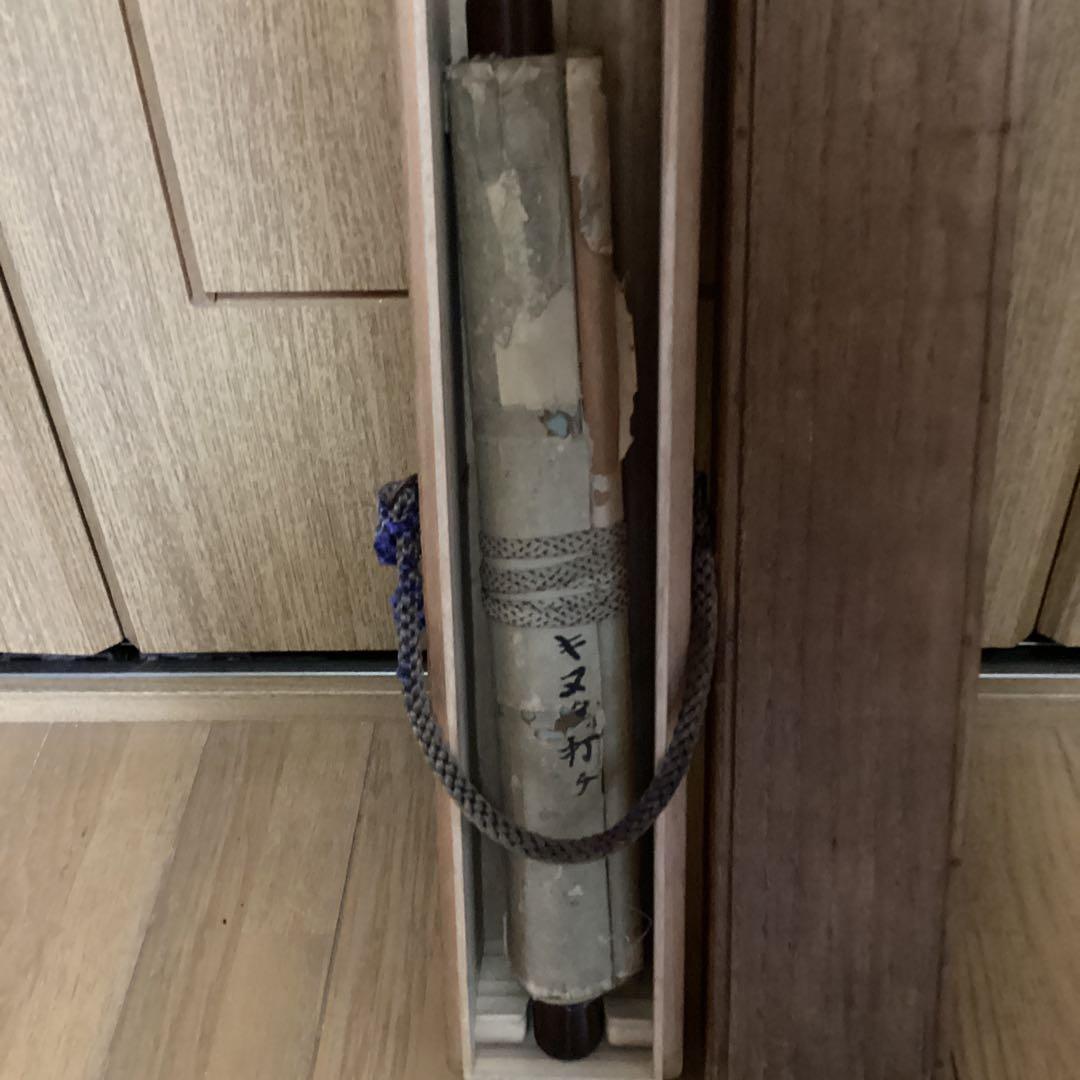 葛飾北斎　　浮世絵　【彩色木版刷り　砧打ち図】　絹本　掛け軸　桐箱