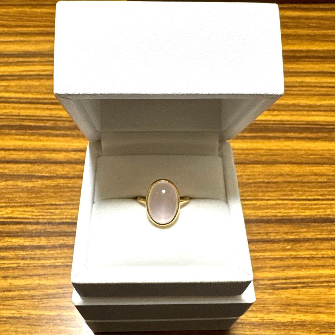 マリハ MARIHAアースドロップス リング ローズクォーツ カボション