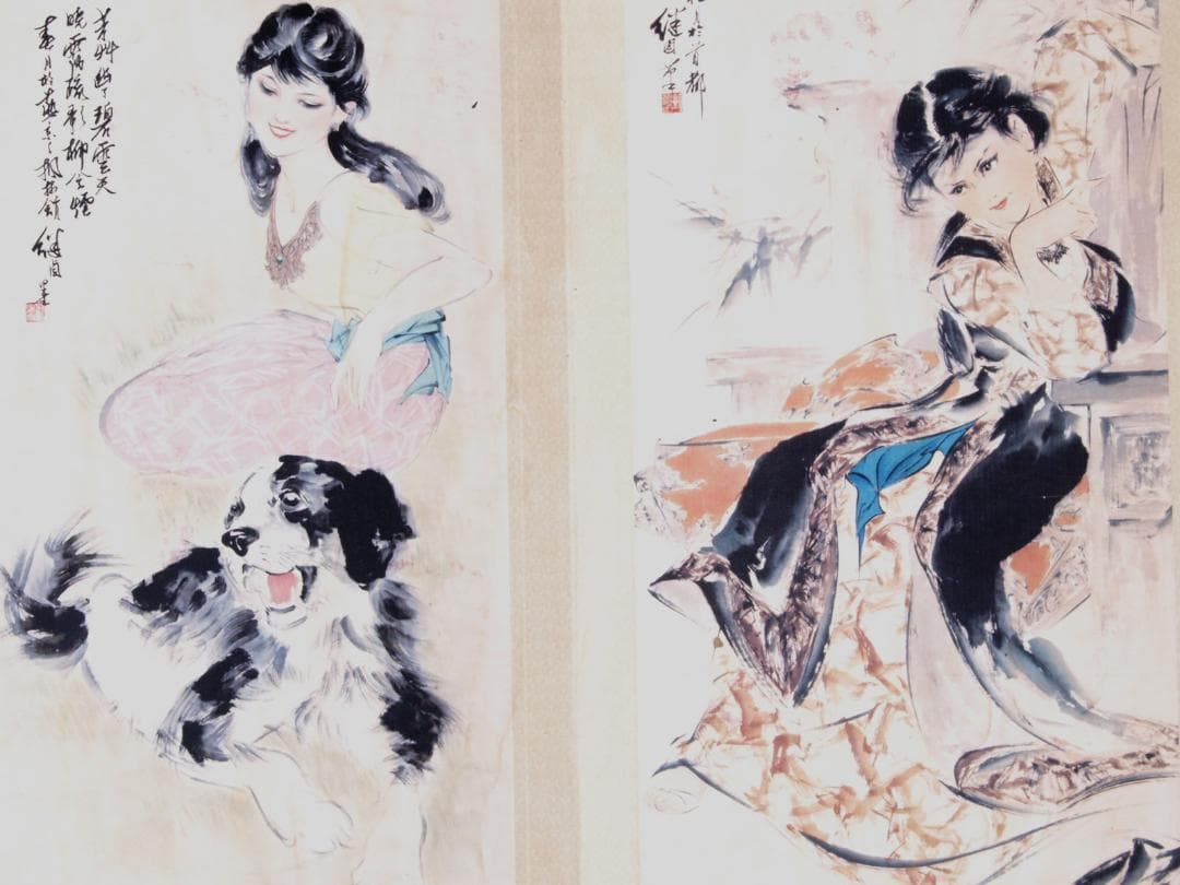 中国近代画家　刘继卣作動物図　激安骨董品AK1389A10-2