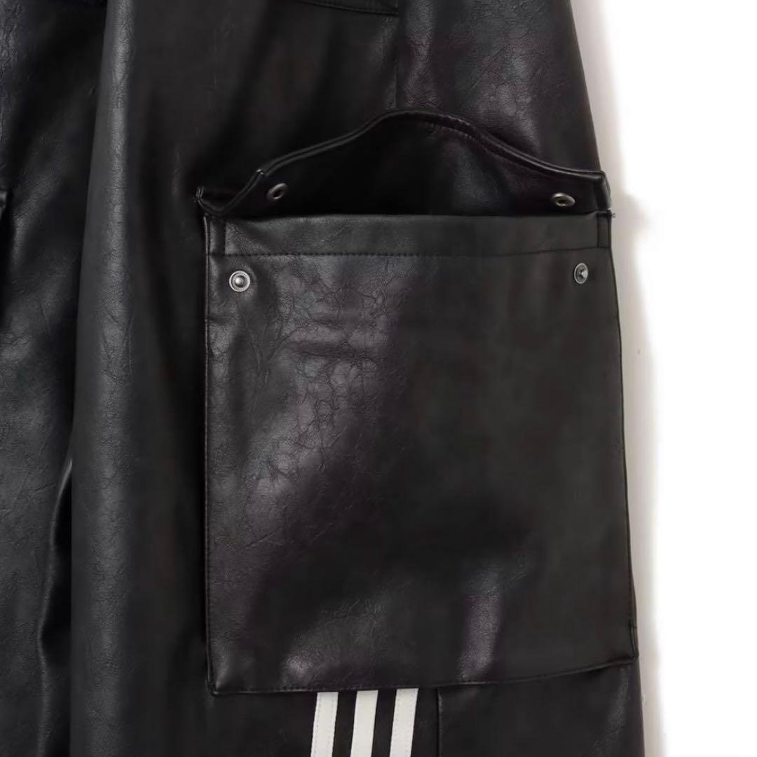 【男女兼用】新品28 Adidas adilenium ビンテージ レザーパンツ