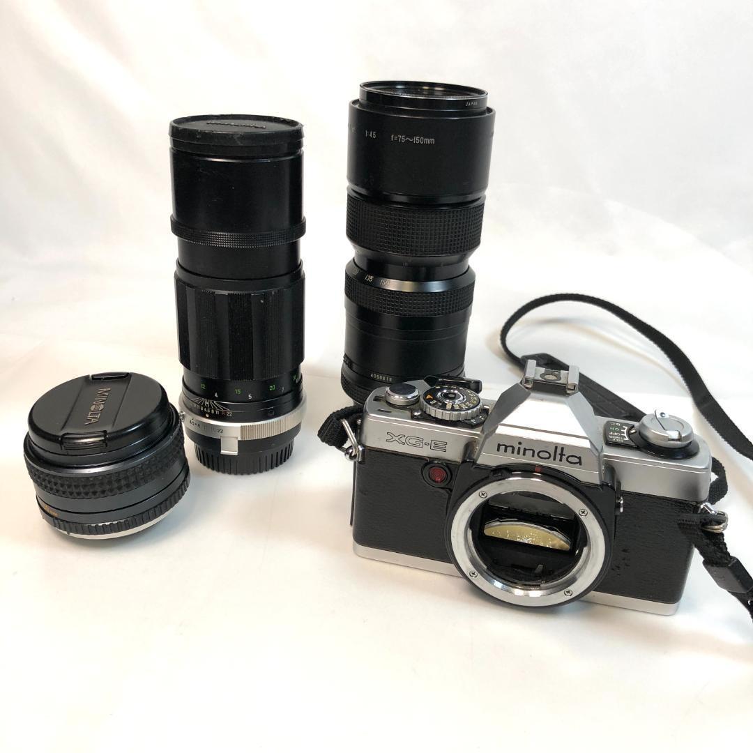 MINOLTA XG-E +レンズ3本セット　MF　ズーム、単焦点【動作確認済】