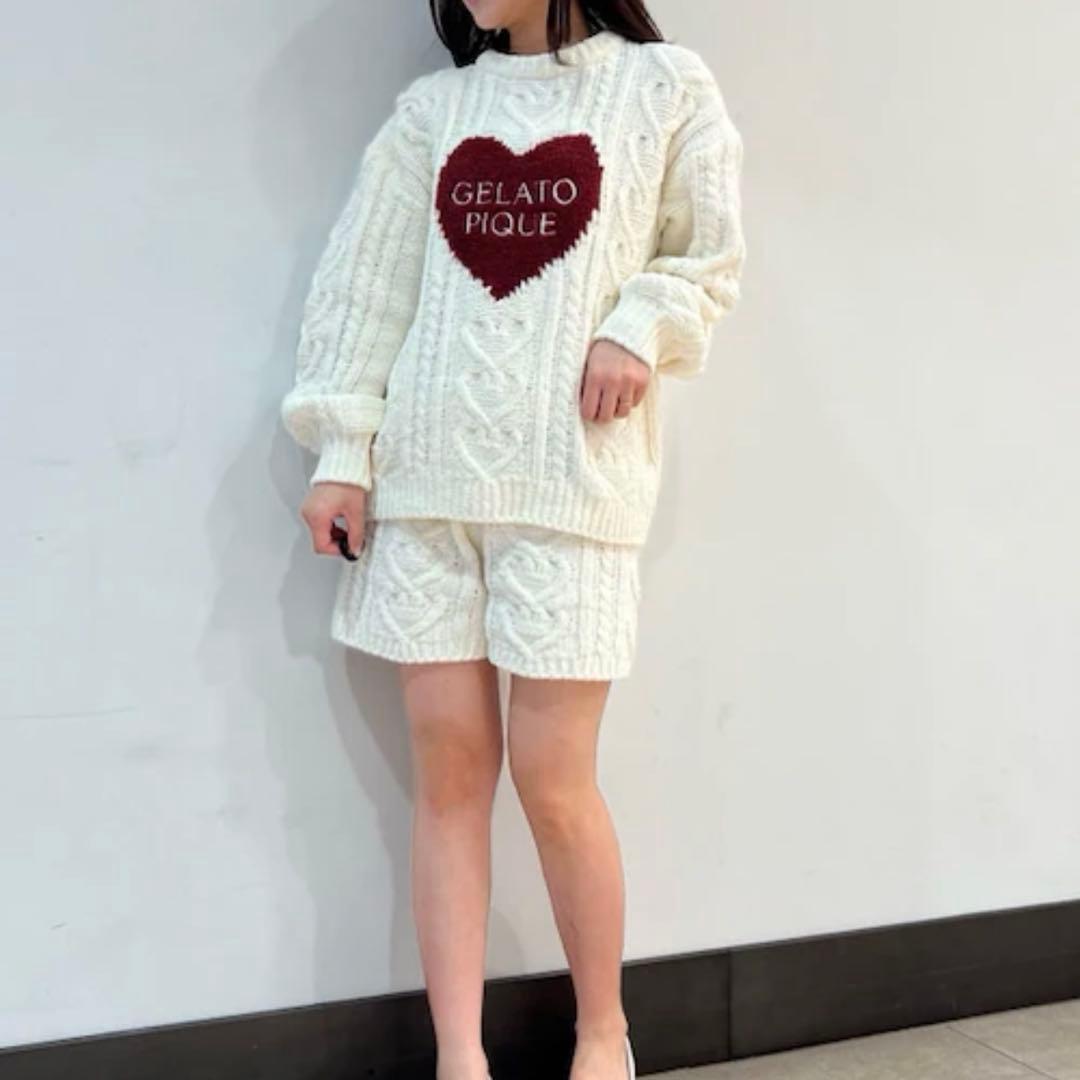 GELATO PIQUE ルームウェア ハートアランプルオーバー&ショートパンツ