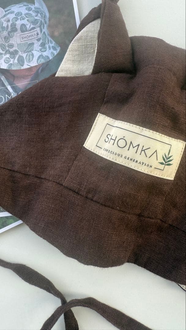 帽子 SHOMKA Chocolate lynx bonnet 49cm