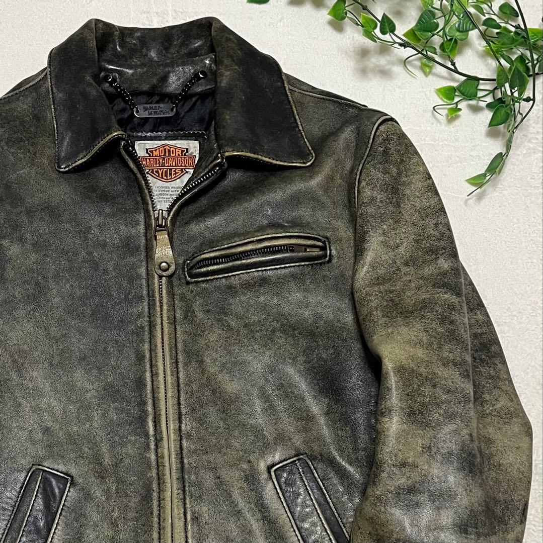 HARLEY-DAVIDSON シングルライダース　レザー　極上肉厚