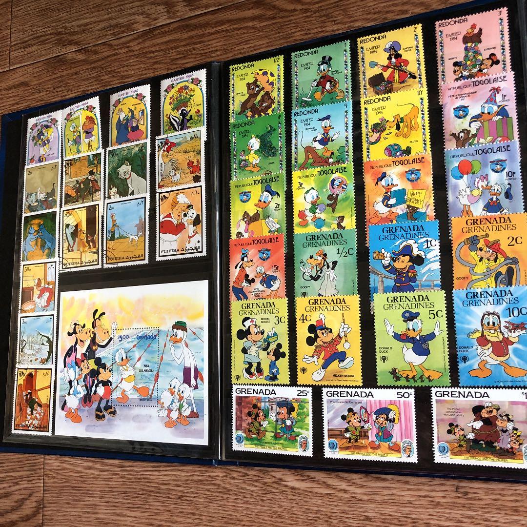 大コレクション！ディズニー切手388種！ストックブック、鑑賞シート収納！楽しい！