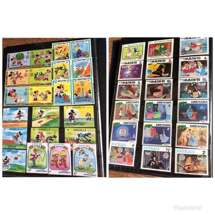 大コレクション！ディズニー切手388種！ストックブック、鑑賞シート収納！楽しい！