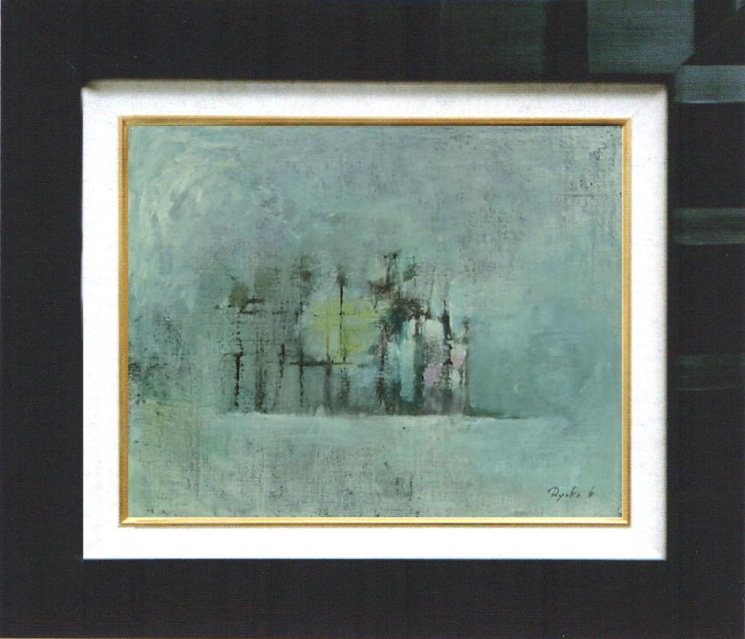油絵 菅家令子 絵 絵画インテリア F4-272023 風景 雪国のはざ木 新潟