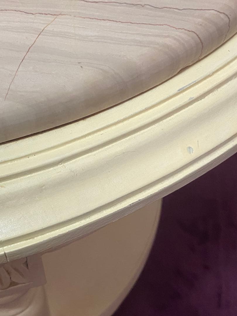 希少♦️オーバル形 大理石天板 ヴィンテージ テーブル♦️便利な２段♦️ロココフレンチ