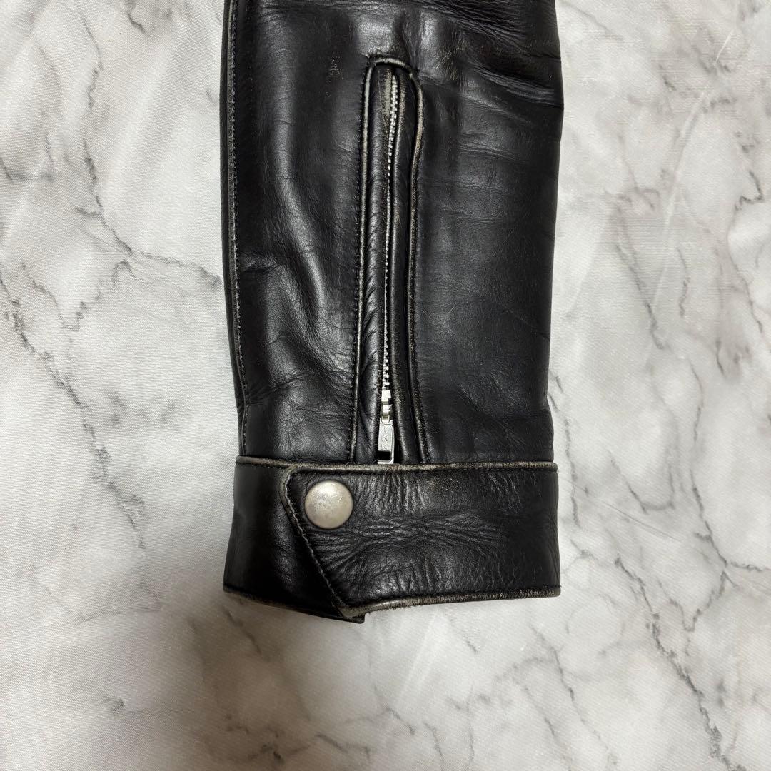 80s–90s Archive 牛革 レザージャケット ライダース ダブルジップ