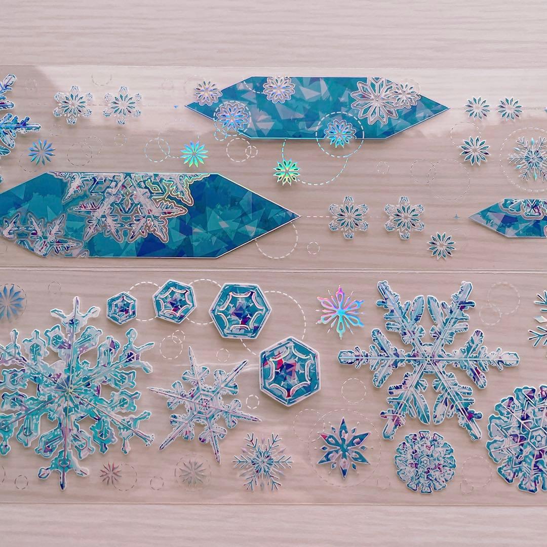 【No.0032】海外マステ　切り売り　镭射銀　雪　青