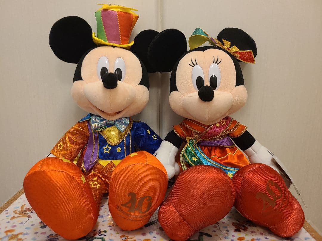 ディズニー 40周年　ぬいぐるみ　ミッキー　ミニー　ハーモニーインカラー