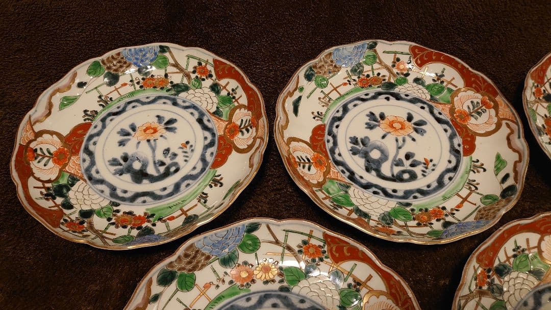 大聖寺伊万里　古伊万里　伊万里　中皿　7寸皿　蔵出し　5客