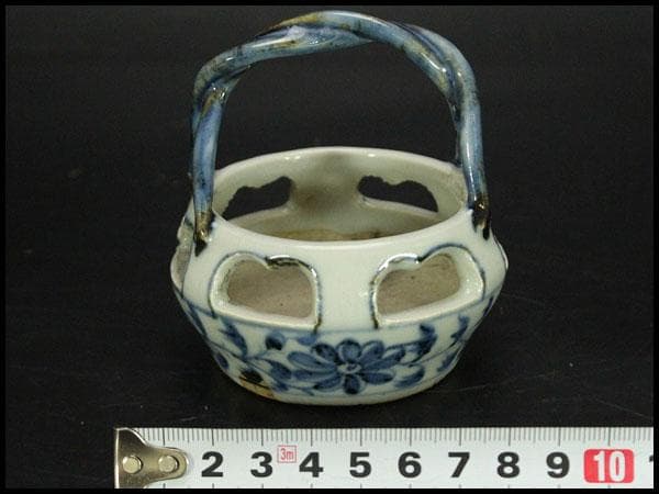 中国美術 青花 手付 器(HA512)