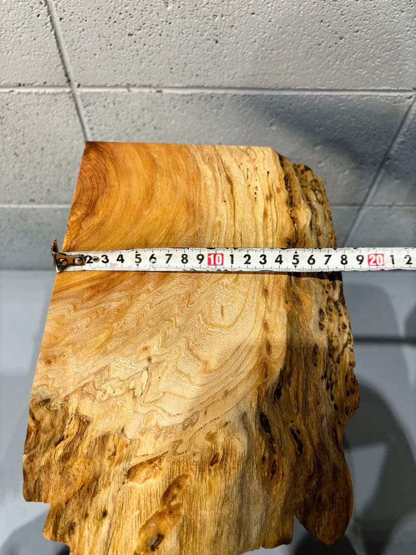 欅サイドテーブル、コーヒーテーブル、観葉植物スタンド一枚板銘木　鉄家具