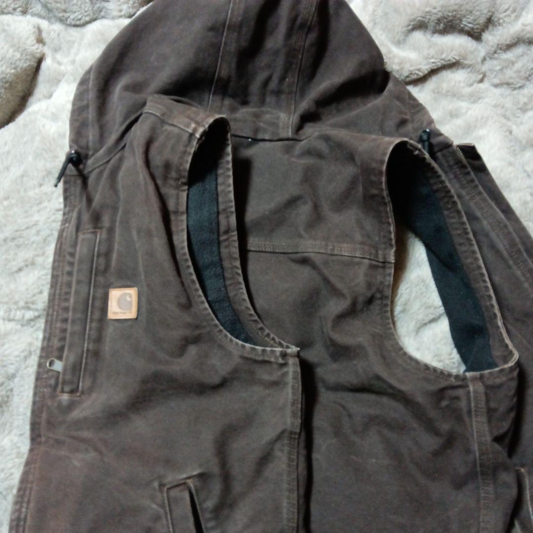 Carhartt フード付きベスト S ブラウン