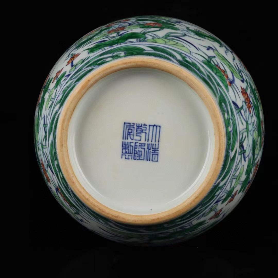 中国古美術✦清乾隆紋・青花斗彩・荷花紋・貫耳瓶セット✦花瓶・文房具・陶芸・観賞瓶