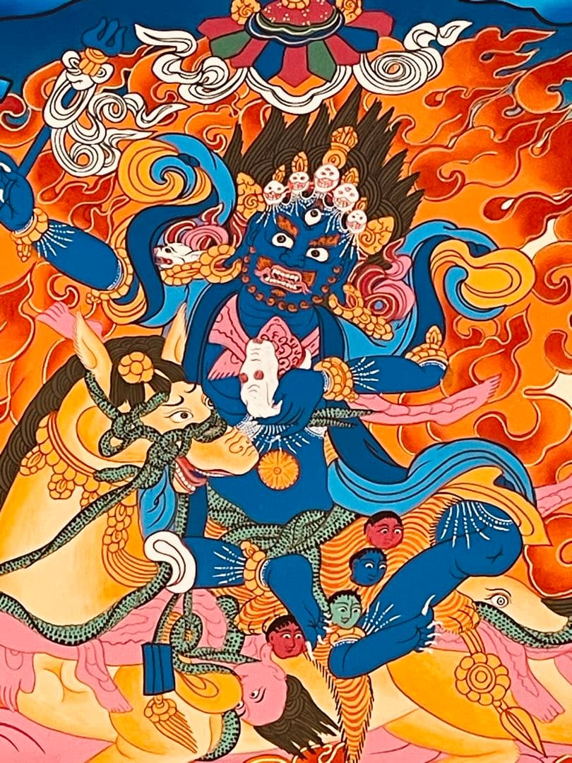 パルデン・ラモ Palden Lhamo 肉筆画 タンカ 曼荼羅 手描き 新品