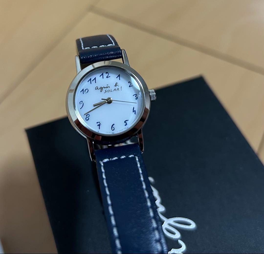 【新品】アニエスベー　ネイビー レザーベルト 時計