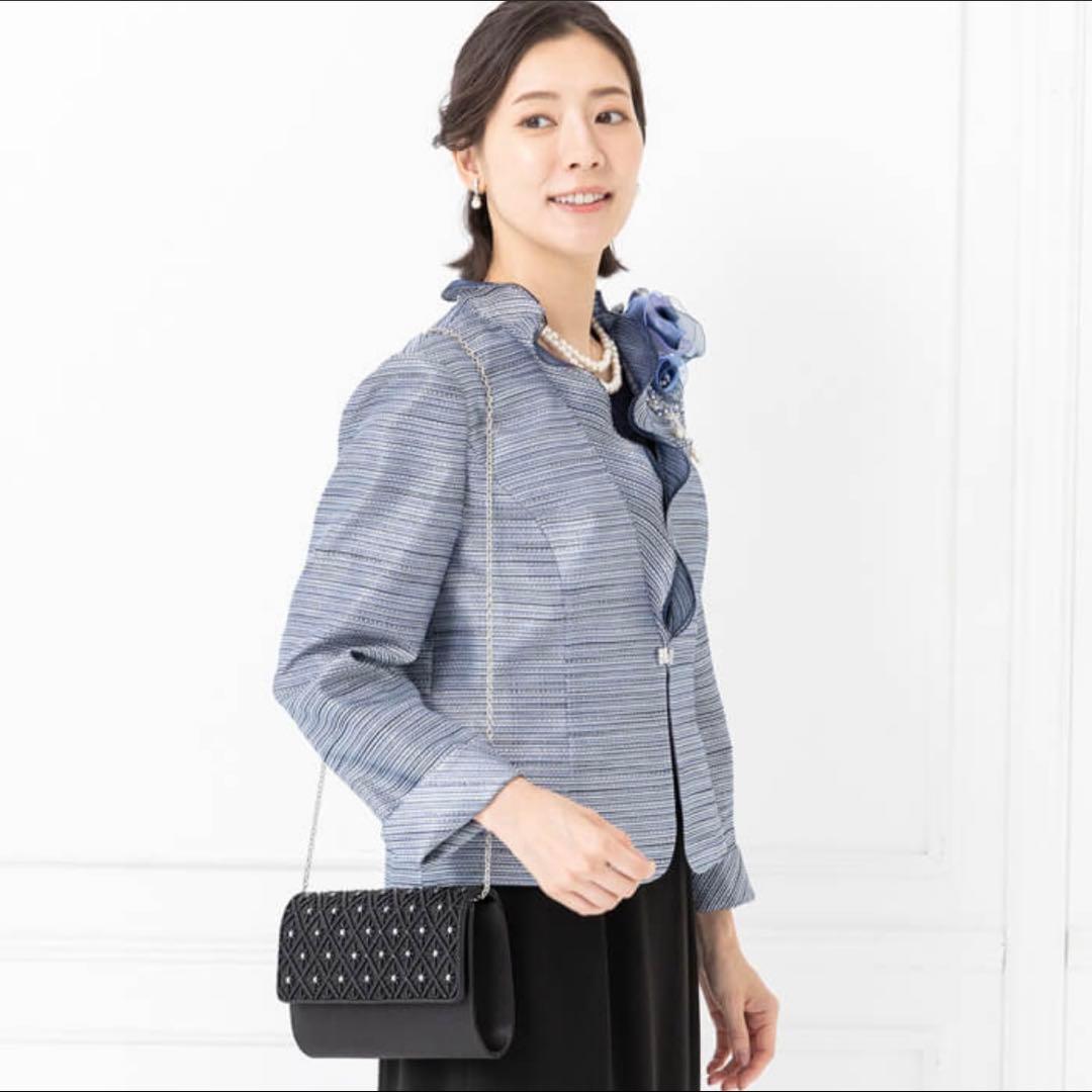 ビーズ刺繍のパーティーバッグ　ブラック