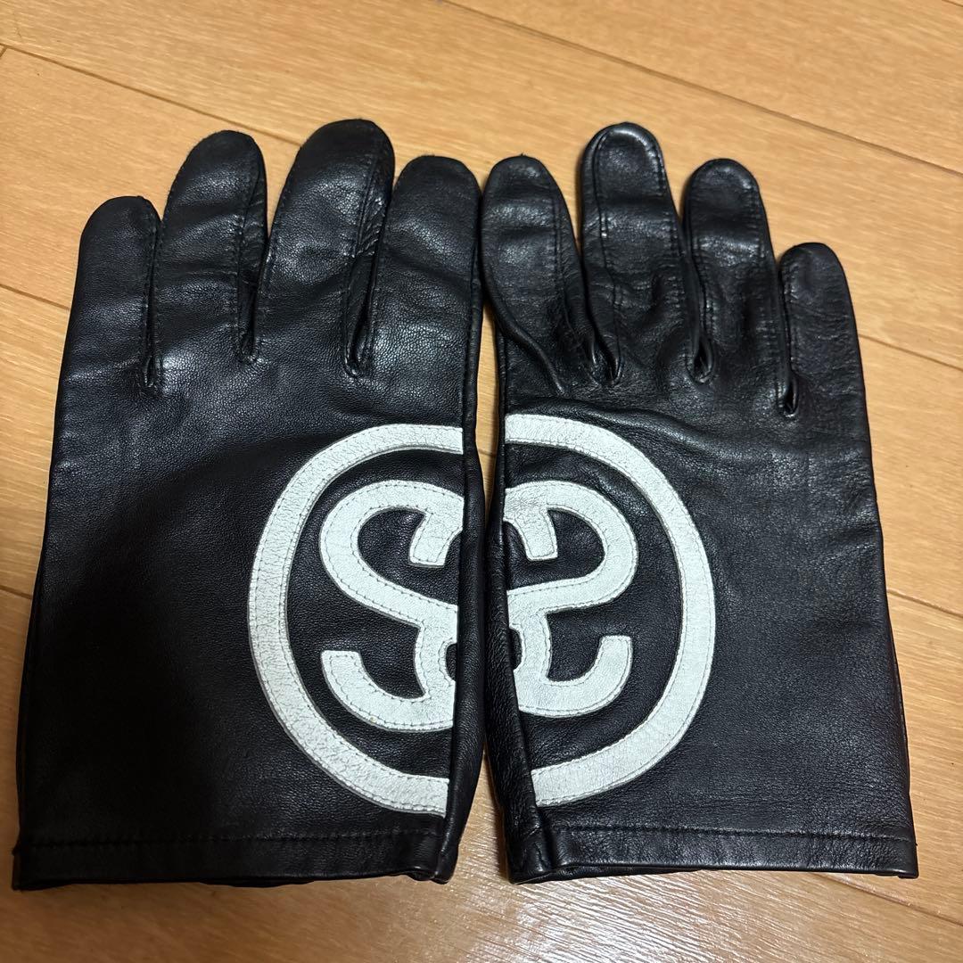 STUSSY レザー手袋 SMサイズ　ブラック
