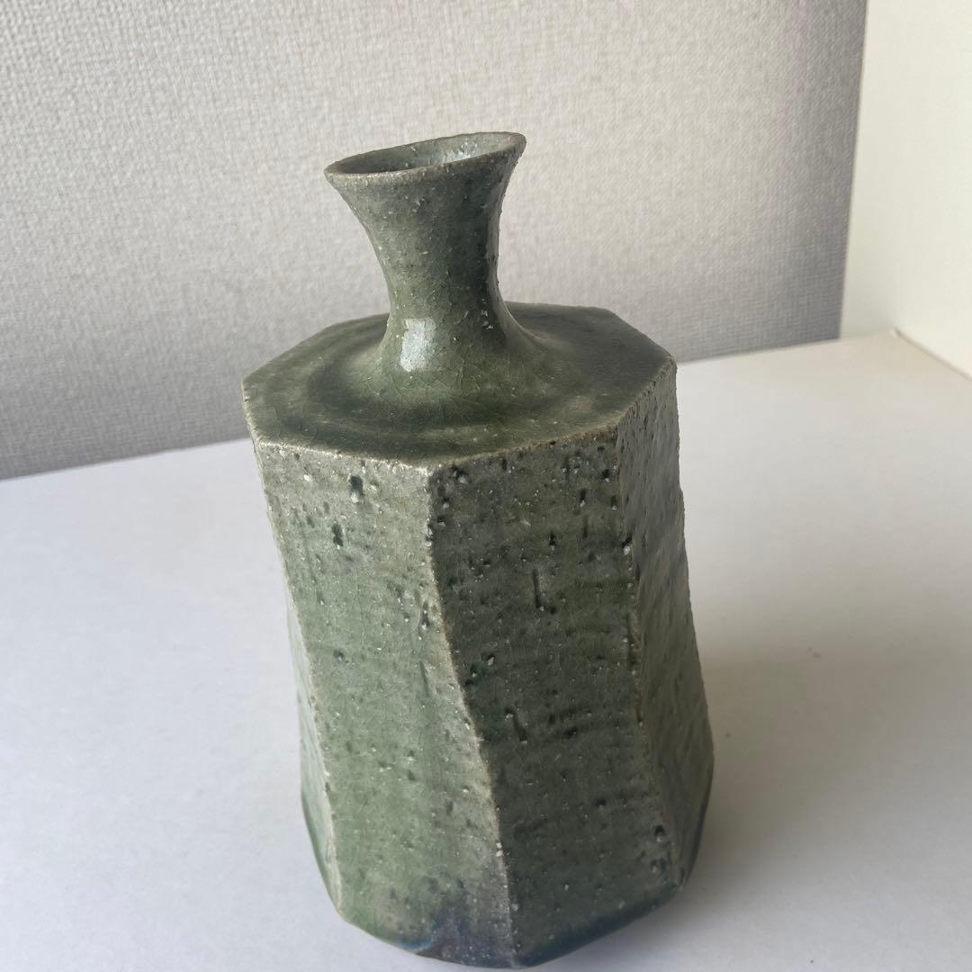 田畑博民　灰釉　壷　きく窯　共箱共布