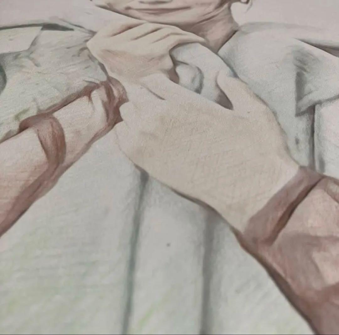 女優画21 額装品　額縁寸法32.7㎝×24.0㎝×1.5㎝　色鉛筆画　定款付
