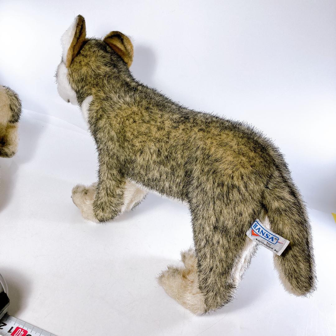 HANSA 子オオカミ 立ち・座り姿 2体セット　オオカミ　|2410|