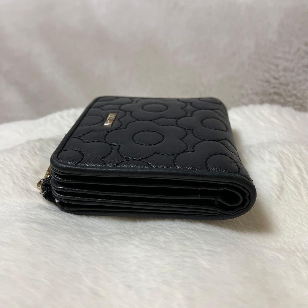 MARY QUANT キルトフォームデイジー ウォレット ブラック