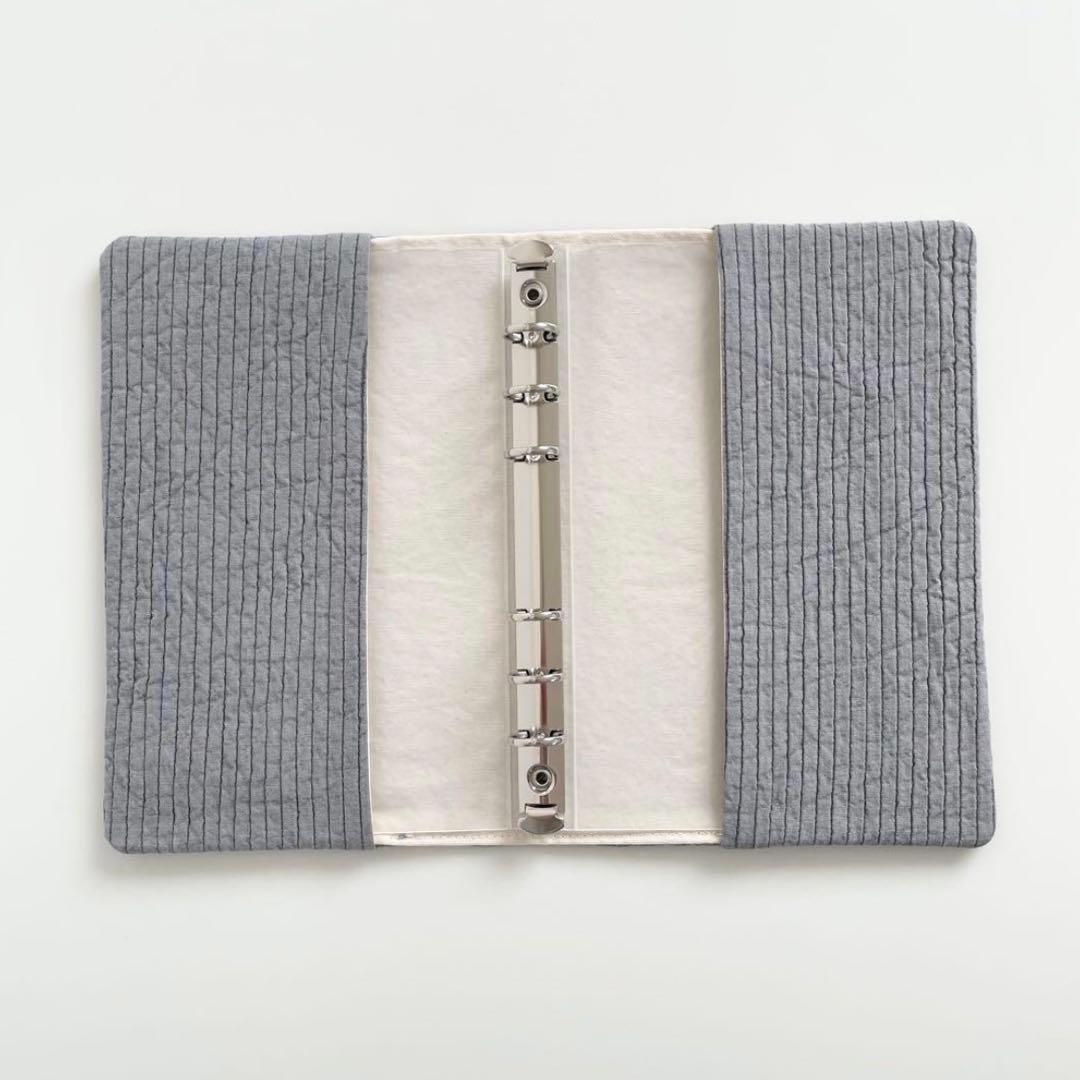 早い者勝ち　韓国　バインダー　カバー　貯金　現金管理　グレー　キルト