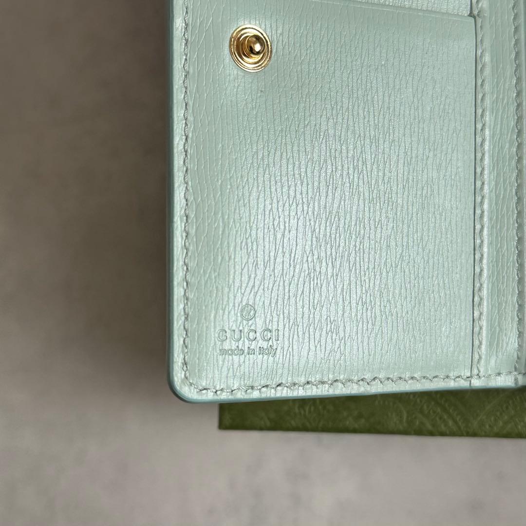 【新品未使用】GUCCI 財布 セラドングリーン×ピンク　折り財布