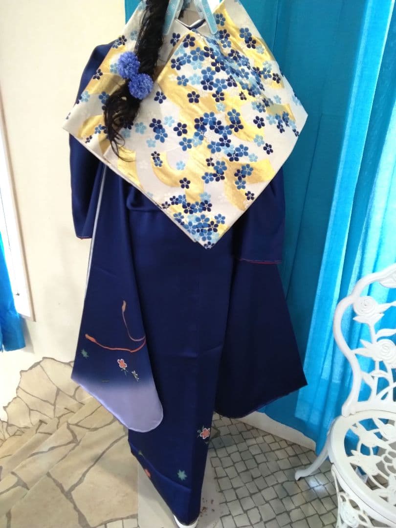 振袖フルセット、正絹振袖新品未使用、重ね衿帯揚げ帯締め、袋帯襦袢、ガード加工U