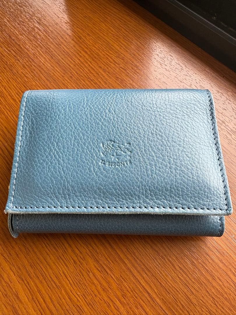 極美品✨イルビゾンテ✨三つ折り財布✨希少ターコイズブルー