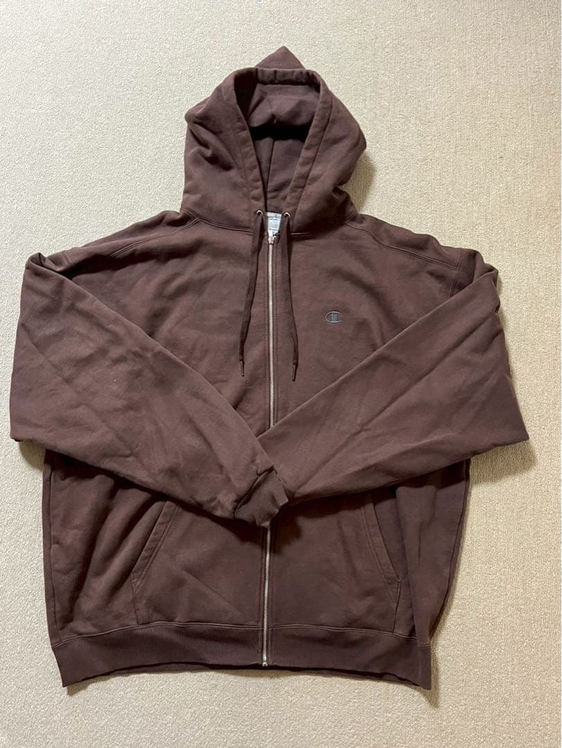 00's Champion ブラウン ジップアップパーカー