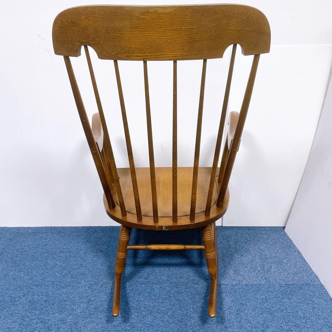 【送料込】飛騨産業 キツツキマーク アンティーク 木製ロッキングチェア②