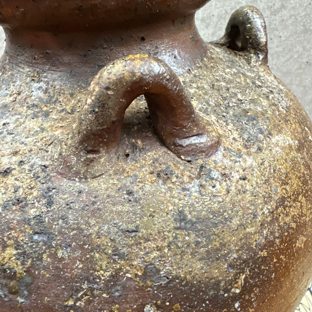 壺屋焼.荒焼.灰被り.酒器大壺