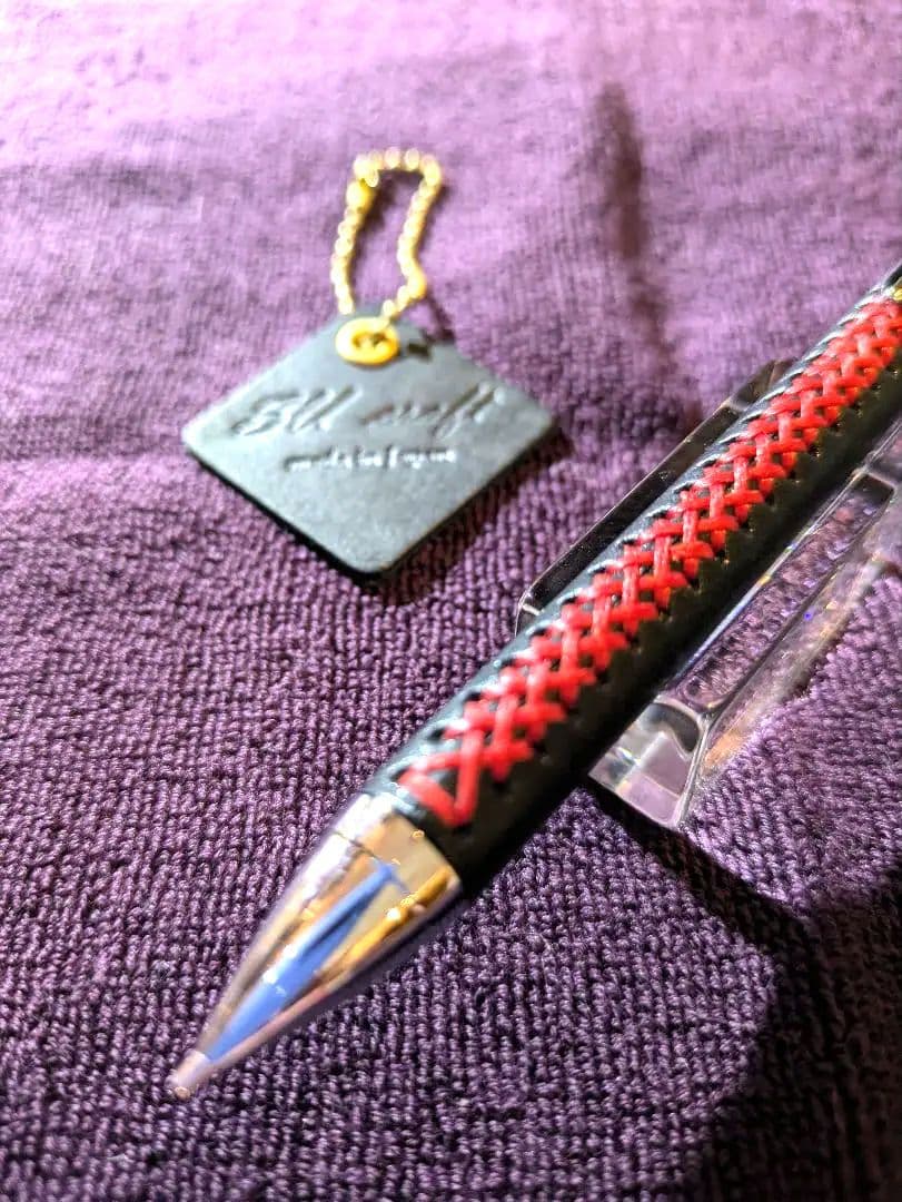 革軸ペン　シャープペンシル　SUcraft マヤショルダーブラック✕レッド