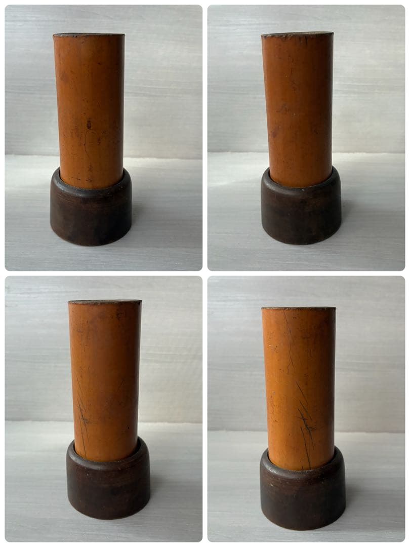 煙草盆　茶道具　九谷焼　陶器　角福　青手　灰入れ　竹灰吹　木箱　年代物　古道具