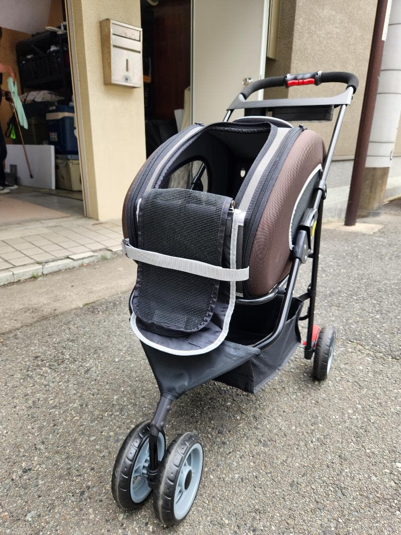 アイリスオーヤマ4ＷAＹペットカートブラウン折り畳み式