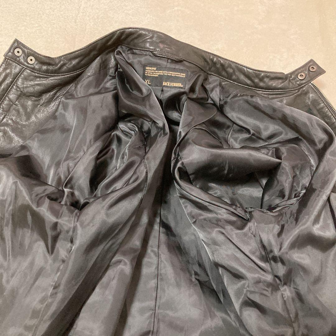 【美品】BACK NUMBER バックナンバー ゴートレザー ジャケット XL