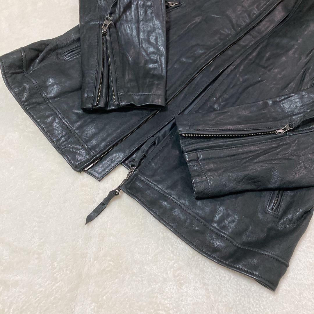【美品】BACK NUMBER バックナンバー ゴートレザー ジャケット XL