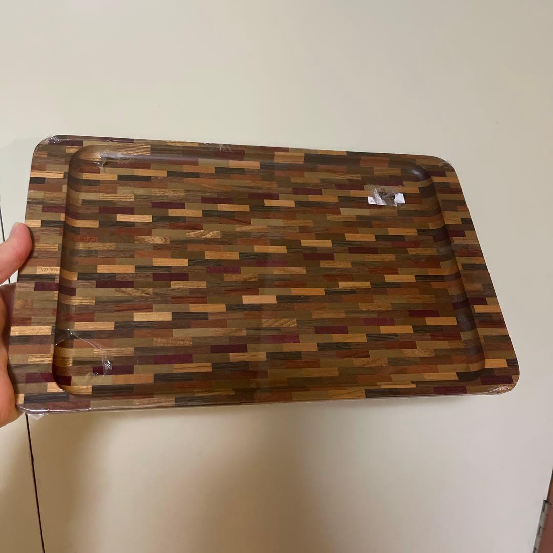 寄木細工 箱根細工 お盆 トレイ 大皿 角盆 無垢 天然木 工芸品