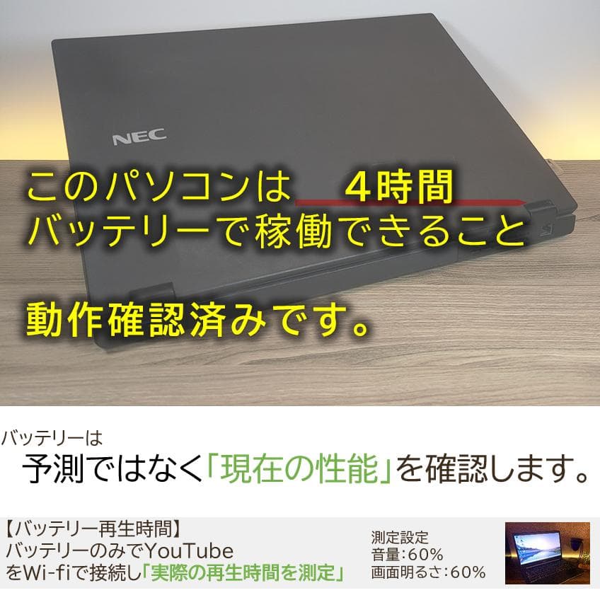 【高機能＆徹底整備】新型windows11オフィス付きNECノートパソコン