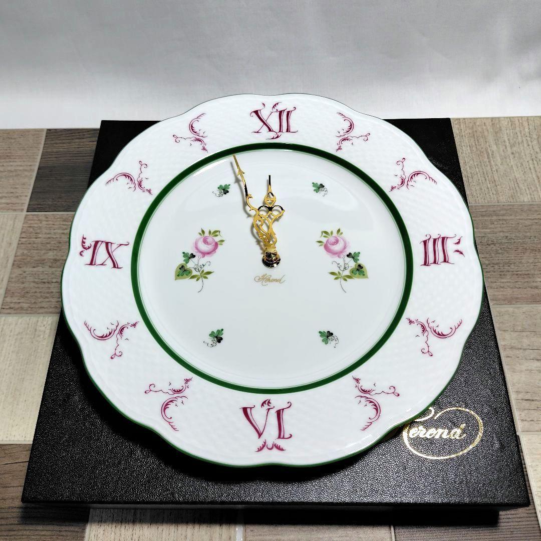 ヘレンド ウィーンの薔薇 ウォールクロック 時計 プレート 皿 掛け時計