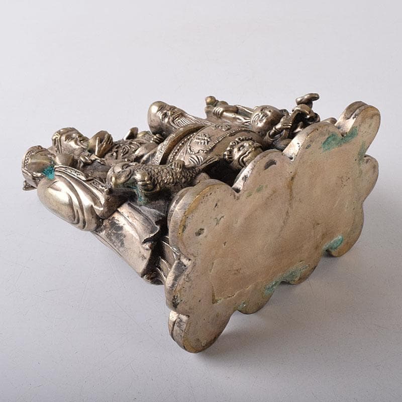 仏教美術　青銅古銅　福禄寿三星像　縁起物　置物　V　7833