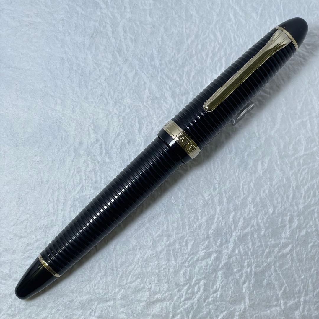希少 長刀研ぎ セーラー万年筆 プロフィット ジャバラ 黒 長原宣義研ぎ