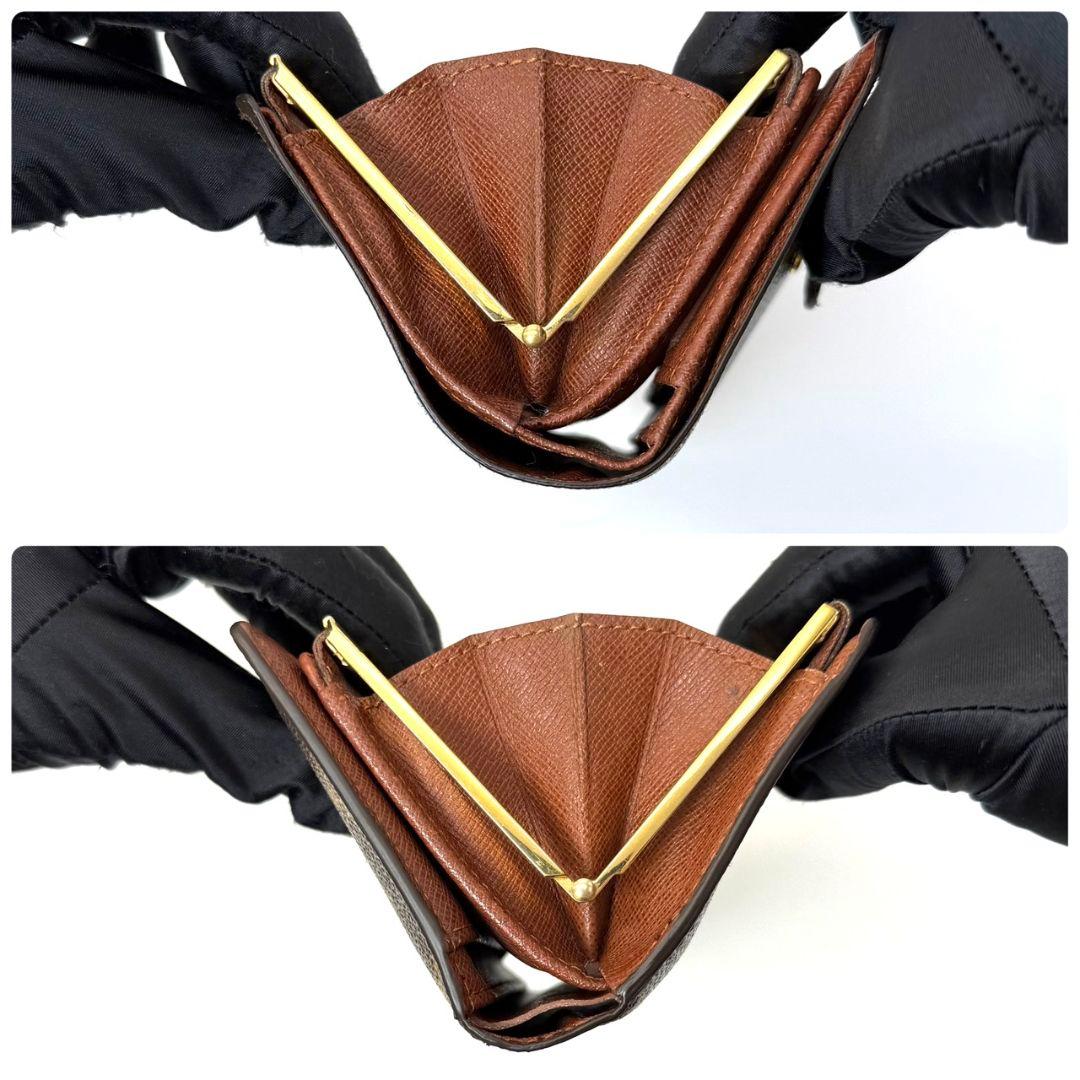 良品. ルイヴィトン モノグラム ポルトモネ ビエ ヴィエノワ がま口 茶 財布